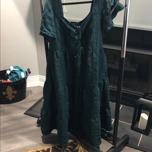 BloomChic Dark Teal Tiered Midi Dress